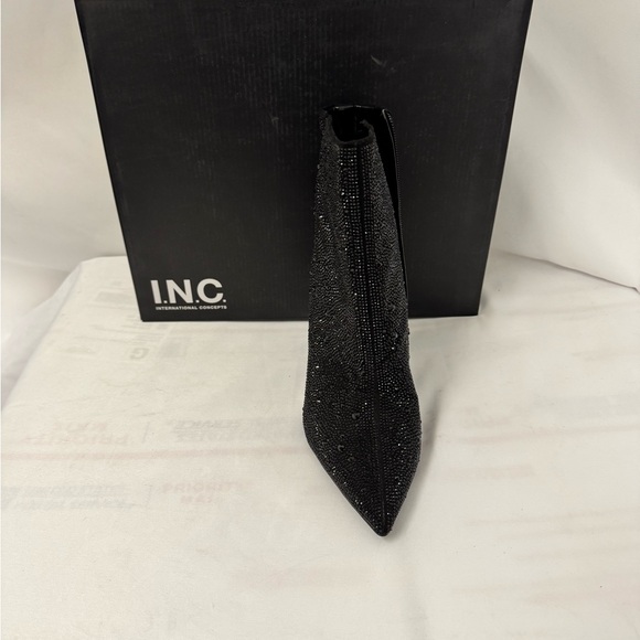 INC International Concepts Black Glitter Heeled Boots‎ - Picture 7 of 7